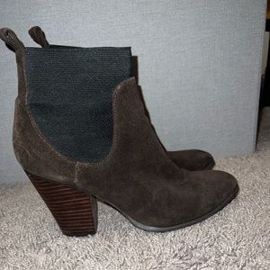 Brown suede boots
